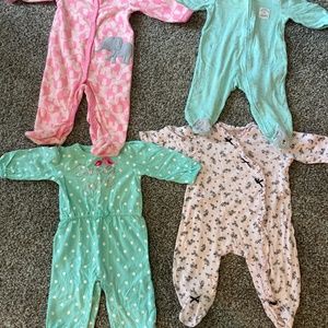 Baby girls pajamas 6 months bundle